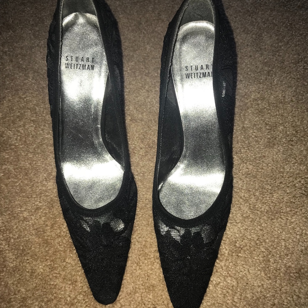 Beautiful Stuart Weitzman Black lace heels